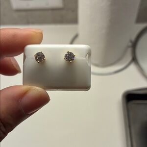 Moissanite Gold Stud Earrings